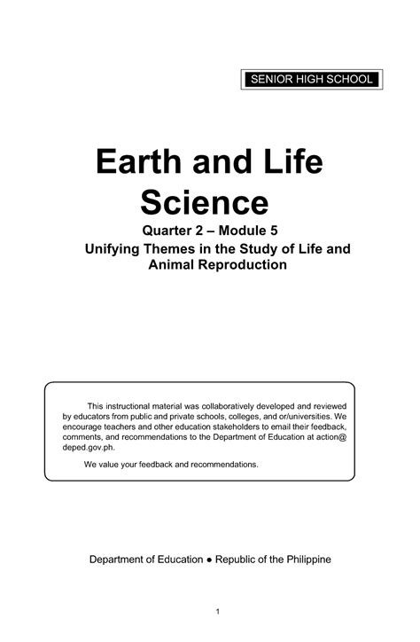 Earth And Life Science Module How To Answer Please Earth And Life