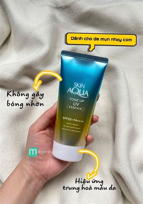 Kem Chống Nắng Rohto Skin Aqua Mint Green Tone Up Uv Essence Spf50 Mint Cosmetics Save The