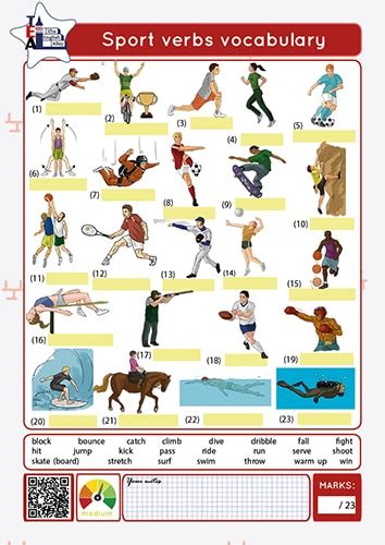 Sport Verbs Vocabulary Worksheet English Site