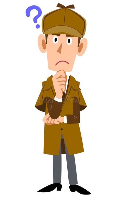 Male Detective`s Questioning Expression Stock Vector Illustration Of Detectives Detective