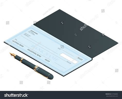 Bank Check Modern Design Vector Isometric Stock Vector (Royalty Free ...