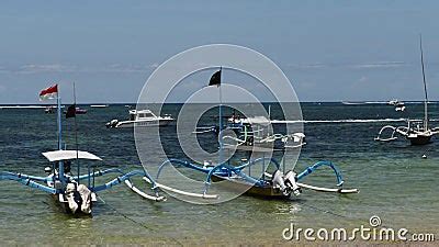 Traditional Balinese Dragonfly Boat On The Beach Jukung Fishing