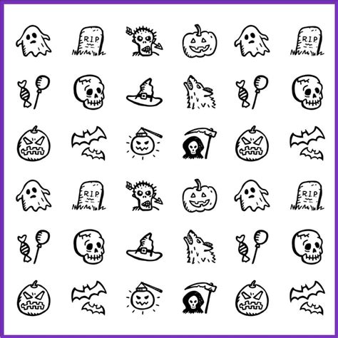 Spooky Icons Free — Hand Drawn Halloween Icons Masterbundles