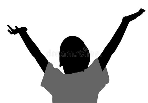 Boy With Hands Up Silhouette Stock Vector Illustration Of Isolated