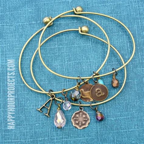 Embossed Brass Diy Charm Bracelets Happy Hour Projects Diy Charm