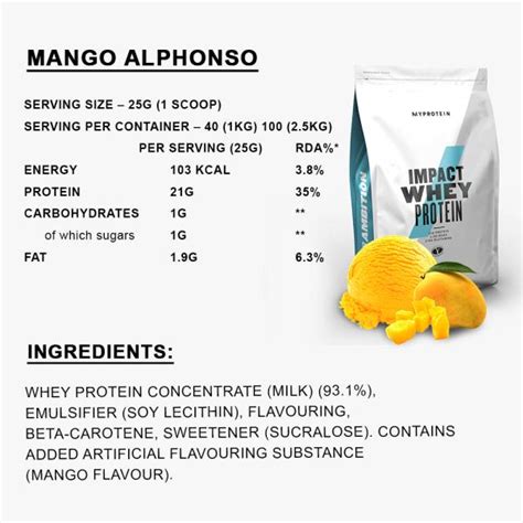 Myprotein Impact Whey Protein Mango Alphonso Kg Jiomart