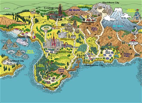 Pokemon Johto Region Map