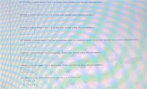 Solved Consider The Following F X X3−6x2 7 A Find F′ X