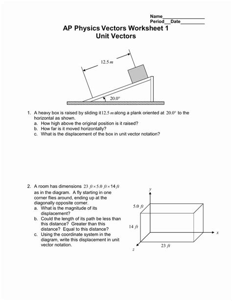 Vector Practice Worksheet Physics