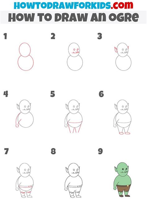 How To Draw An Ogre Step By Step Ogre Drawings Drawing For Kids