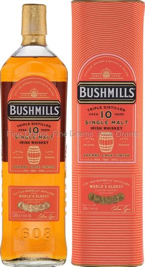 Bushmills 10 Year Old Sherry Cask Finish Single Malt Irish Whiskey 1lt