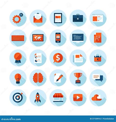 Flat Design Modern Icons Set Of Web Design Items Stock Vector