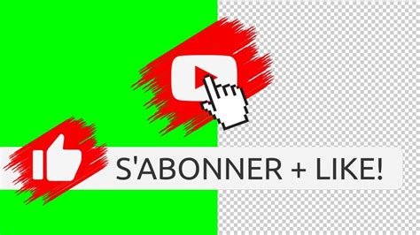 Bouton S Abonner Like Animation Fond Vert Transparent Youtube