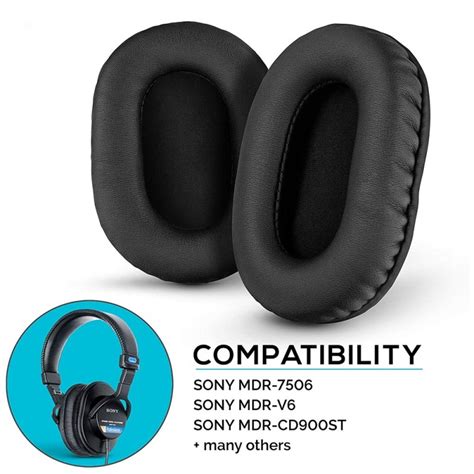 Replacement Ear Pads Cushions Black for Sony MDR-7506 Headphone