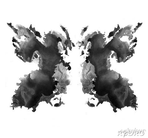 Rorschach Test Ink Blot Illustration Psychological Test Silhouette