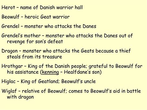 PPT - Beowulf Character List PowerPoint Presentation, free download ...