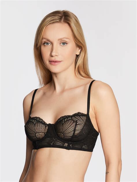 Etam Biustonosz Balkonetka Flexi Lace 6536570 Czarny Modivo Pl