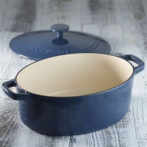 Cuisinart Ci755 30bg Chef S Classic Enameled Cast Iron 5 1 2 Quart Oval Covered Casserole