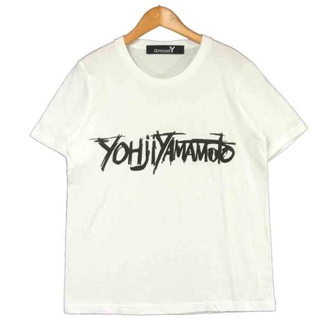 Yohji Yamamoto ヨウジヤマモト Gd T31 070 グラフィック ロゴ プリント 半袖 Tシャツ ホワイト系 1【美品】【中古