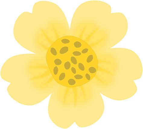 Beautiful Whimsical Light Yellow Flower Doodle Sun Flower Illustration