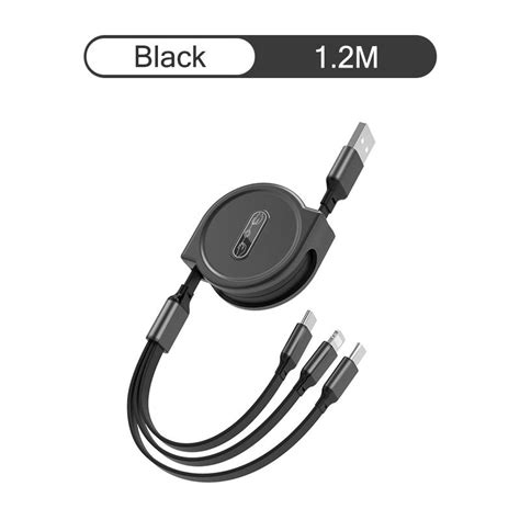 Cheap 3 In 1 Charging Cable Retractable Usb Charge 24a Fast Charging