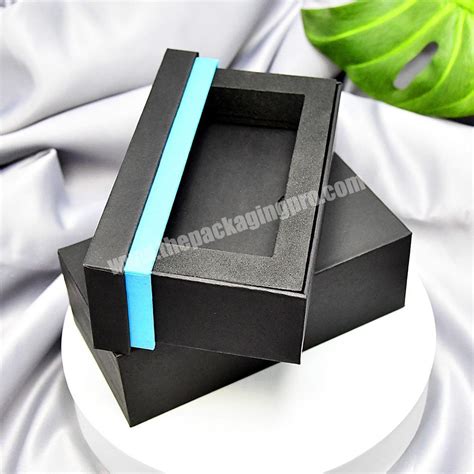 Custom Black Cardboard Paper Sliding Gift Box Packaging Drawer Box