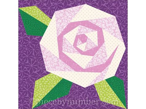 Rosie S Rose Paper Piecing Quilt Block Pattern PDF Etsy