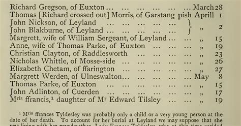 Tyldesley Family History: Frances Tyldesley 1669