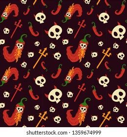 Seamless Pattern Background Red Hot Chili Stock Vector Royalty Free Shutterstock