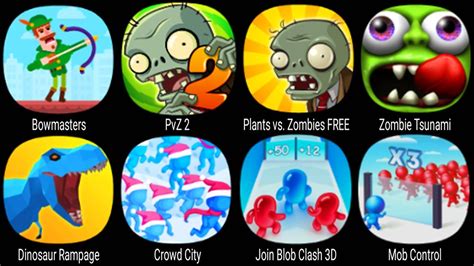 Bowmasters Pvz Plants Vs Zombies Free Zombie Tsunami Dinosaur