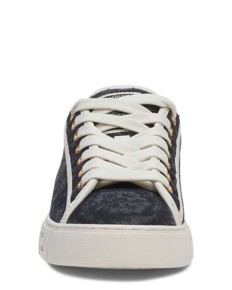 Versace Barroco Greca Jacquard Low Top Sneaker In White Lyst