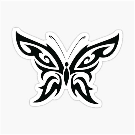 Cyber Y K Butterfly Black Sticker For Sale By Tuniga Redbubble