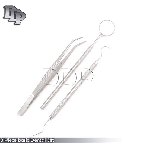 3 Pcs Basic Dental Set Mirror Explorer College Plier PR 150 EBay