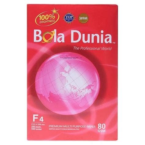 Kertas Hvs Merk Bola Dunia A4 F4 7080 Gsm Shopee Indonesia