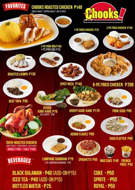 Chooks To Go Philippines Menu Prices 2025