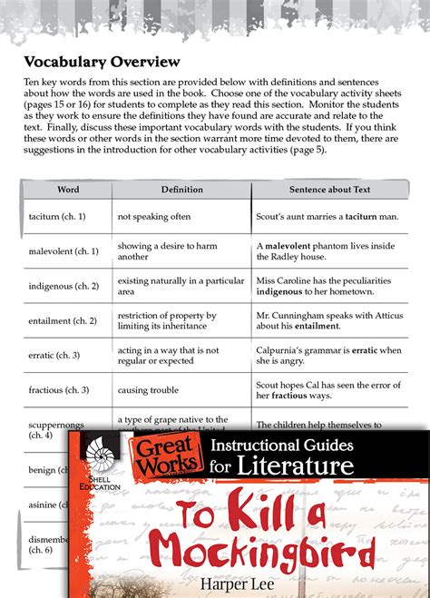 To Kill A Mockingbird Vocabulary Activities Teachers Classroom