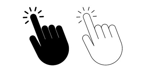 Ilustración De Haga Clic En El Icono De La Mano Establecer Aislado