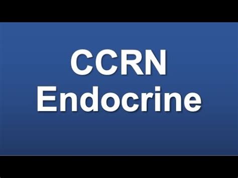 CCRN Endocrine 2023 YouTube