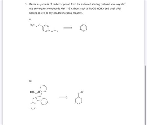 Solved Devise A Synthesis Of Each Compound From The Chegg