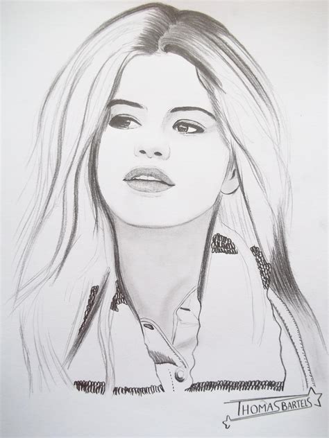 Selena Gomez Drawing Step By Step