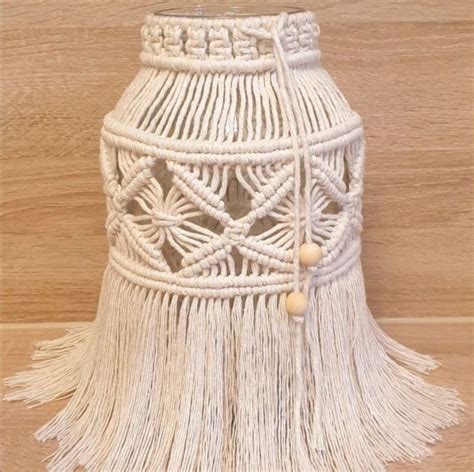 Macrame Jar Cover Xxl Lantern Macrame Candle Holder D C Traumf Nger