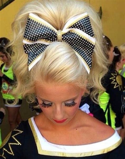 Pin By Iowa Hair Enthusiast On Hair Up Close March 2018 Cheer Hair Cheerleading Hairstyles