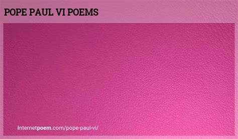 Pope Paul Vi Poems