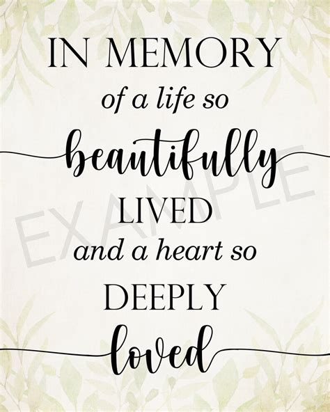 In Memory of a Life so Beautifully Lived Funeral Poem Lost - Etsy Canada