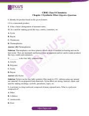 Cbse Class Science Chapter Synthetic Fibres Objective Questions Pdf