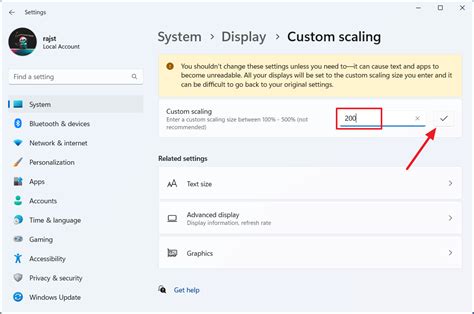 Як змінити масштаб відображення в Windows 11
