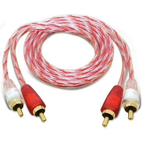 Cabo Coaxial Rca S Rie Bronze Metro Vermelho E Branco Banhado A Ouro