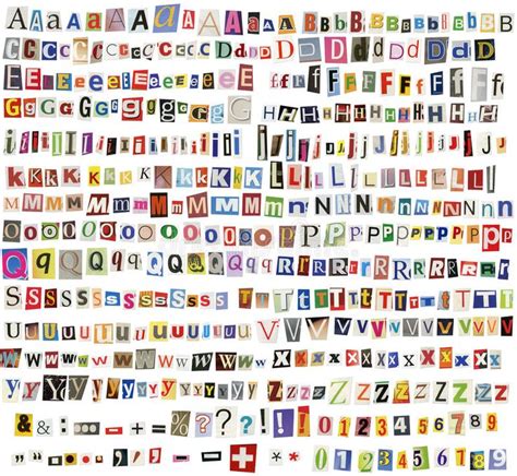 Newspaper Alphabet With Letters And Numbers