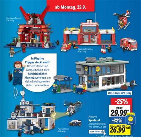 Lidl Plus Playtive Clippys Set Z B Polizei Feuerwehrstation