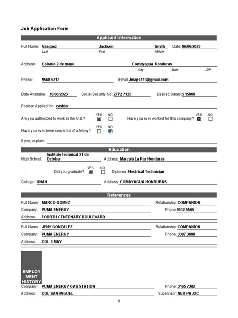 Employment Application | PDF 